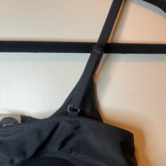 Basic Swim Black Zip Top, Size Small - Picture 5 of 7